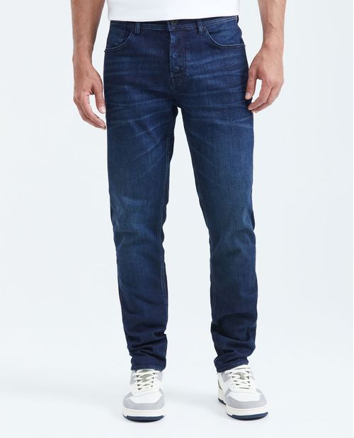 Jean Súper Slim Fit Tiro Bajo Bota Super Slim Azul Oscuro para Hombre