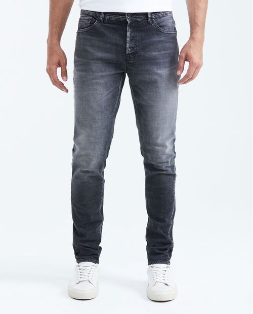 Jean Súper Slim Fit Tiro Bajo Bota Super Slim Gris Oscuro para Hombre