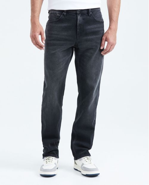 Jean Relaxed Fit Tiro Alto Boot Cut Negro para Hombre