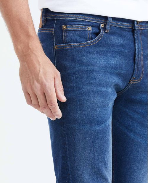 Jean Súper Slim Fit Tiro Bajo Bota Super Slim Azul Ultra Oscuro para Hombre