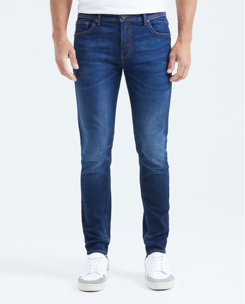 Jean Súper Slim Fit Tiro Bajo Bota Super Slim Azul Ultra Oscuro para Hombre