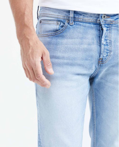 Jean Súper Slim Fit Tiro Bajo Bota Super Slim Azul Claro para Hombre