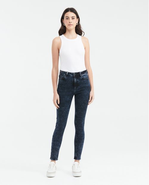 Jean Super High Rise Bota Slim Azul Oscuro para Mujer