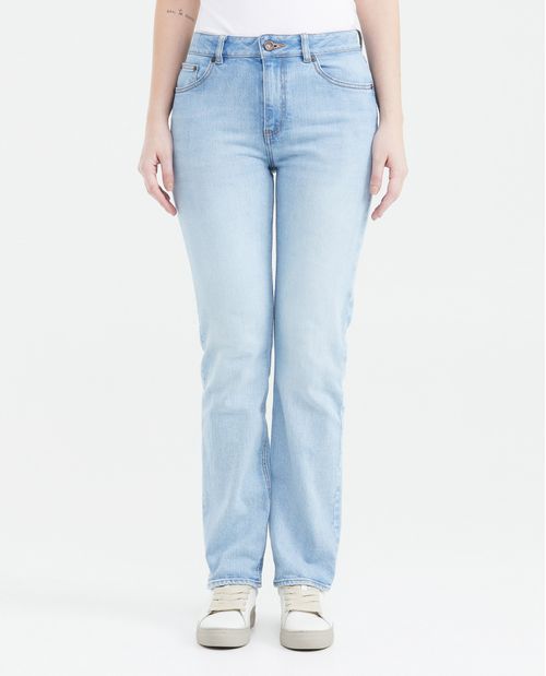 Jean Super High Rise Boot Cut Azul Claro Lavado Vintage para Mujer