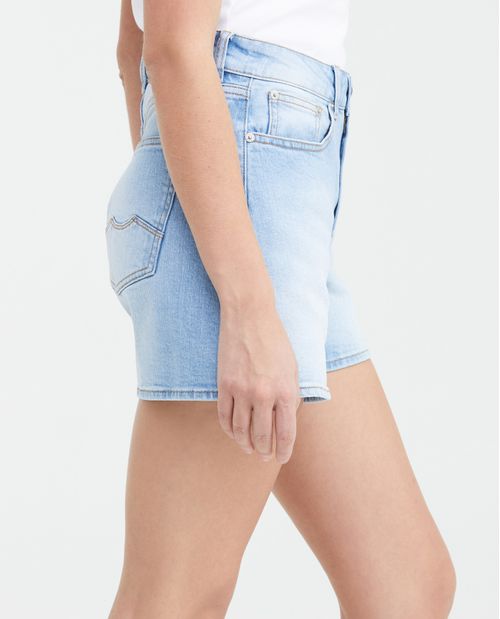 Short en Denim High Rise Azul Claro Lavado Vintage para Mujer