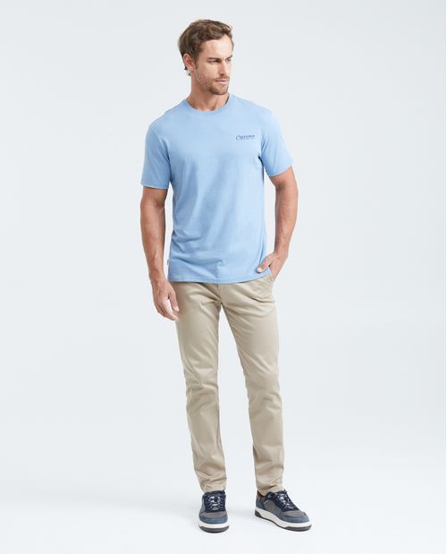Camiseta Classic Fit con Bordado Cuello Redondo para Hombre