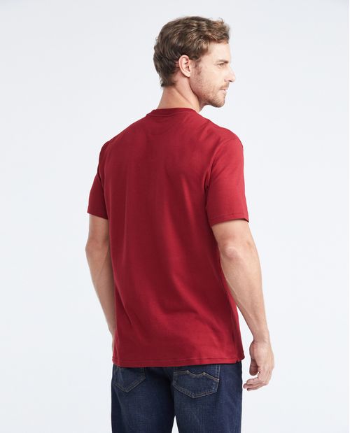 Camiseta Classic Fit con Estampado Cuello Redondo en Algodón más Grueso para Hombre