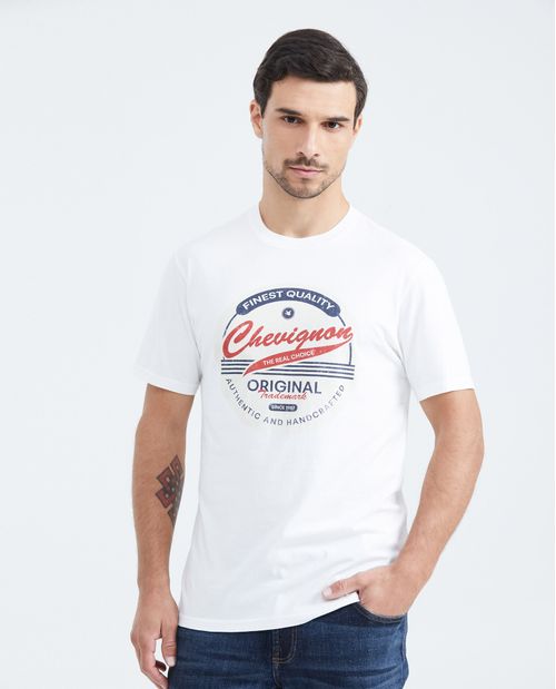 Camiseta Slim Fit Estampada Cuello Redondo para Hombre