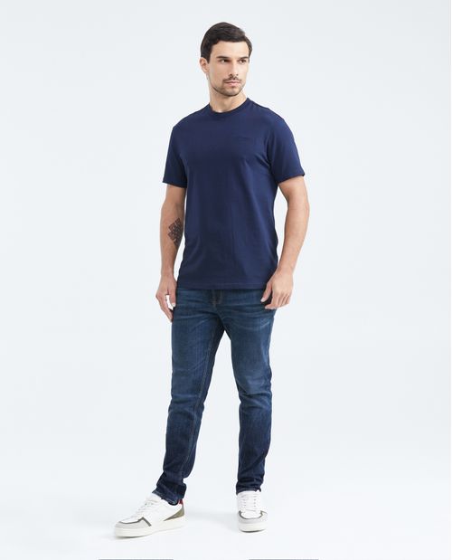 Camiseta Slim Fit con Bordado Cuello Redondo para Hombre