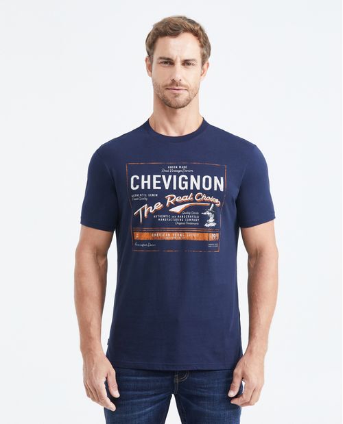 Camiseta Slim Fit Estampada Cuello Redondo para Hombre