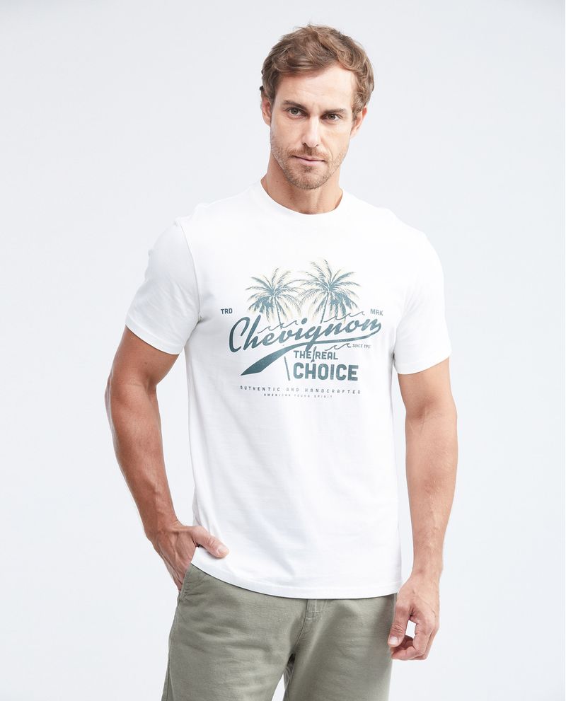 Camiseta Classic Fit Estampada Cuello Redondo en Algodon mas Grueso para Hombre Tienda Online