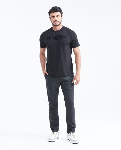 Camiseta Classic Fit Estampada Cuello Redondo para Hombre