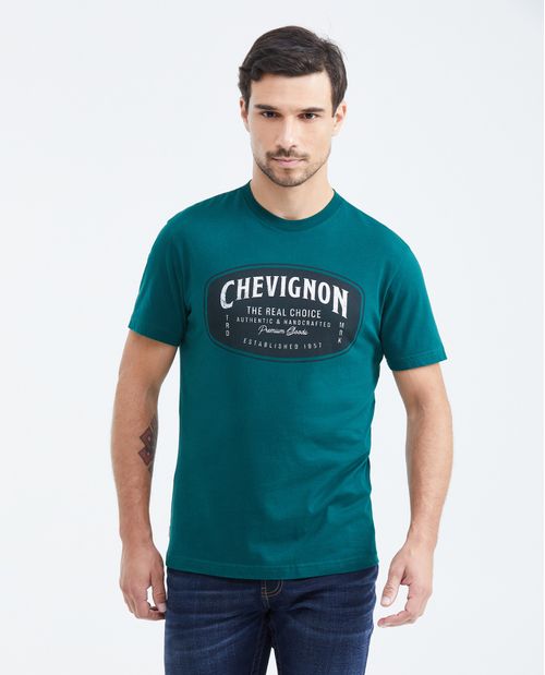Camiseta Slim Fit Estampada Cuello Redondo para Hombre