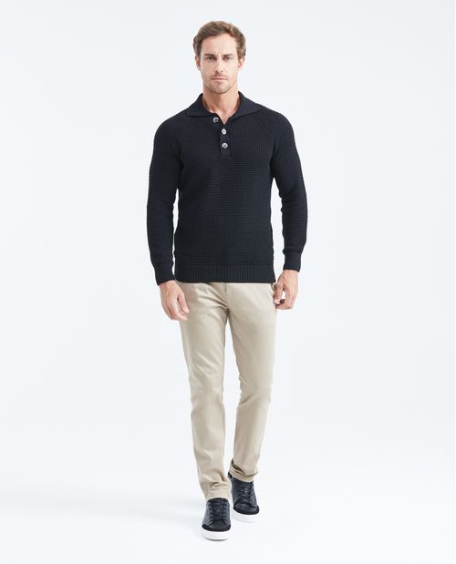 Suéter Tejido Tipo Polo para Hombre