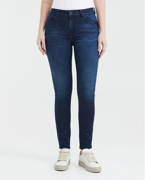 Jean High Rise Bota Slim Azul Oscuropara Mujer