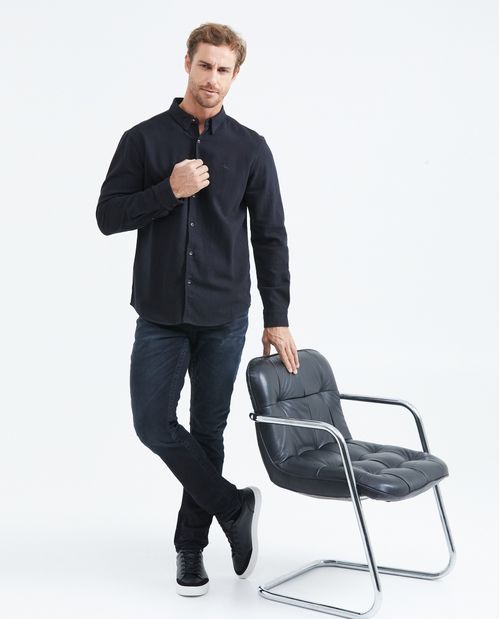 Camisa Classic Fit Manga Larga xxxx para Hombre