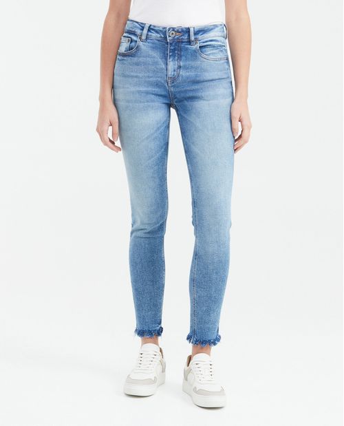 Jean High Rise Bota Slim Azul Claro para Mujer