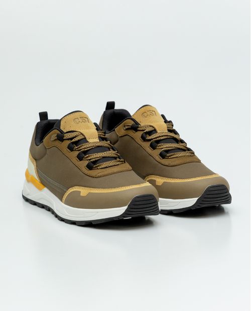 Tenis Tipo Runner en Textil y Cuero para Hombre
