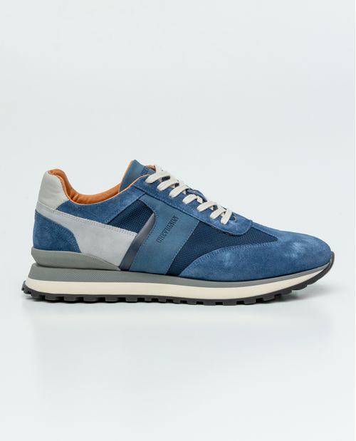 Tenis Tipo Runner en Textil y Cuero para Hombre