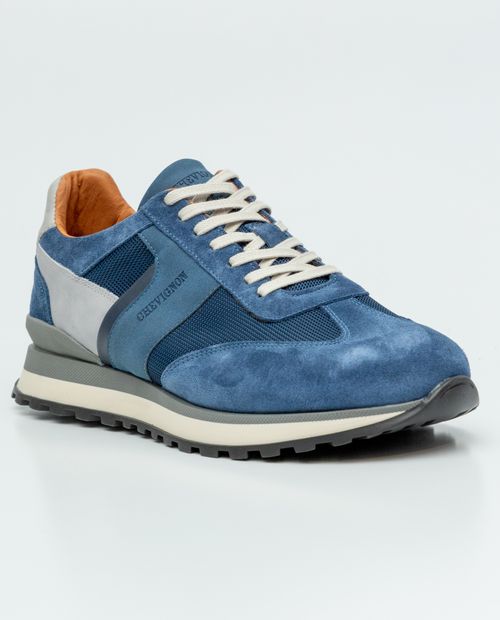 Tenis Tipo Runner en Textil y Cuero para Hombre