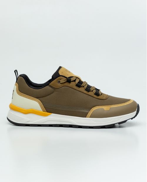 Tenis Tipo Runner en Textil y Cuero para Hombre
