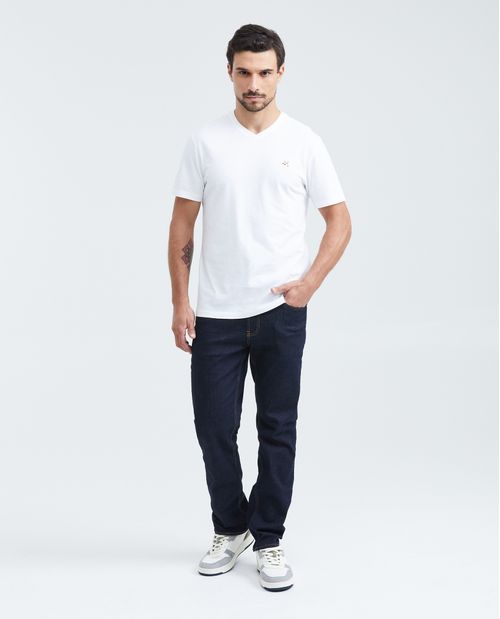 Camiseta Básica Slim fit Cuello en V en Algodón para Hombre