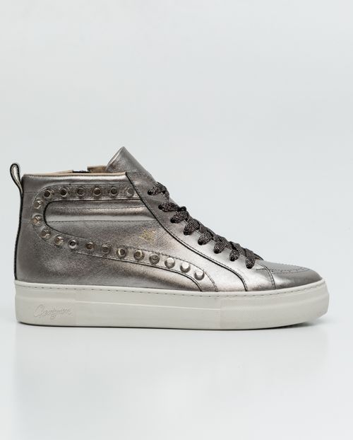 Tenis Casuales Tipo Botín en Cuero para Mujer
