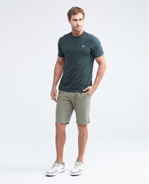 Bermuda Regular Fit en Algodón y Lino para Hombre