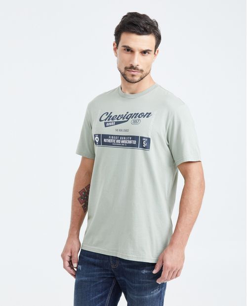 Camiseta Classic Fit Estampada Cuello Redondo para Hombre