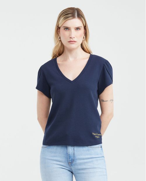 Camiseta con Mangas con Volumen para Mujer