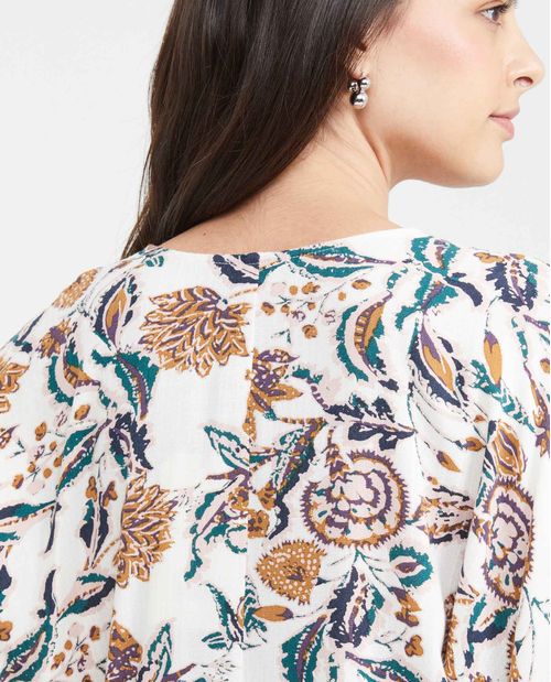 Camisa Bohemia con Estampado Maxi Print para Mujer