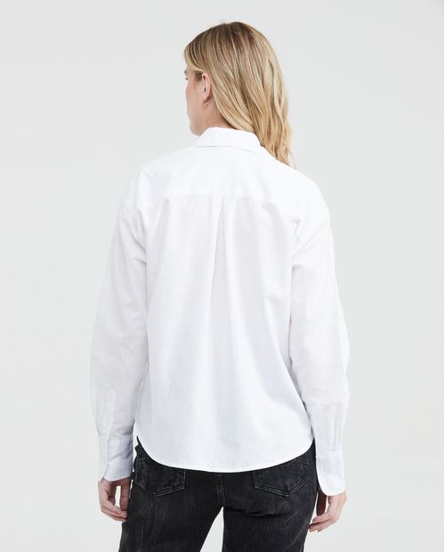 Camisa en Lino y Algodón para Mujer