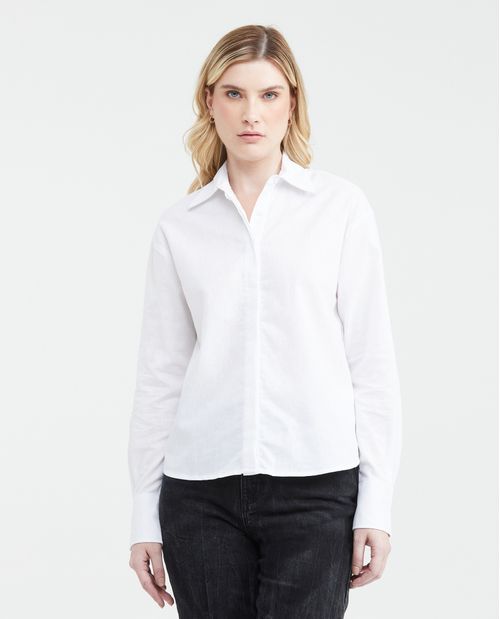 Camisa en Lino y Algodón para Mujer