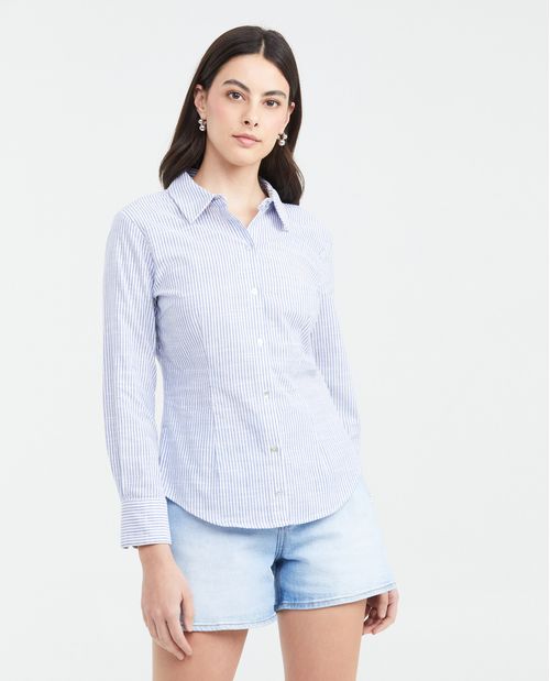 Camisa Clásica Estampado a Rayas para Mujer