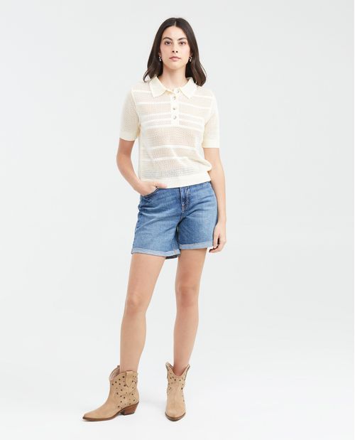 Camiseta Polo Tejida para Mujer