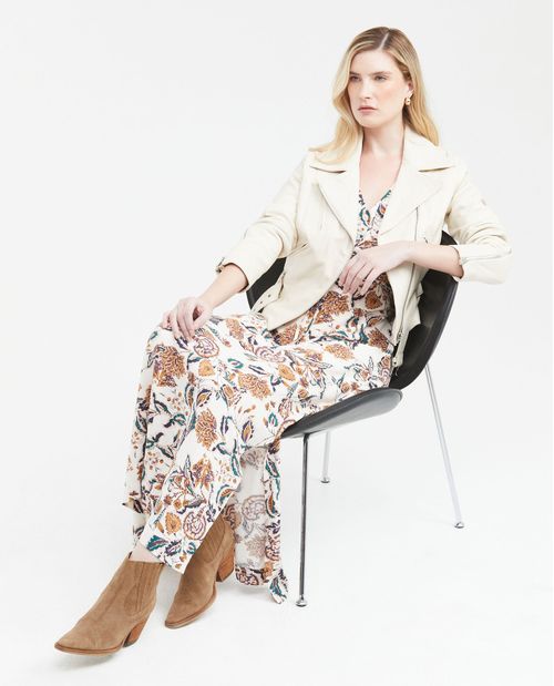 Vestido Largo Envolvente con Estampado Maxi Print de Flores para Mujer