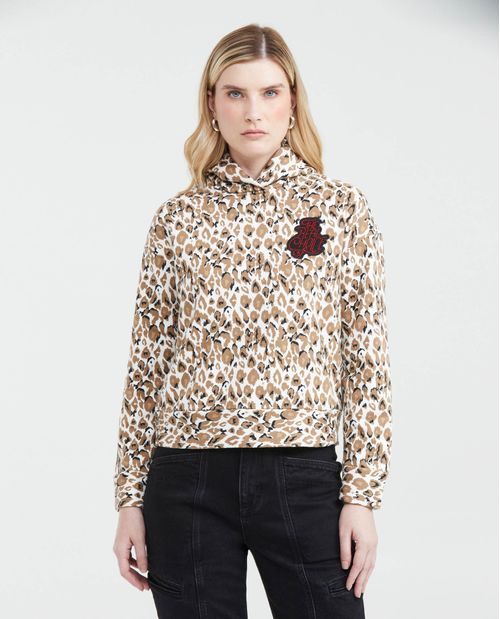 Buzo Cerrado con Capucha y Estampados para Mujer