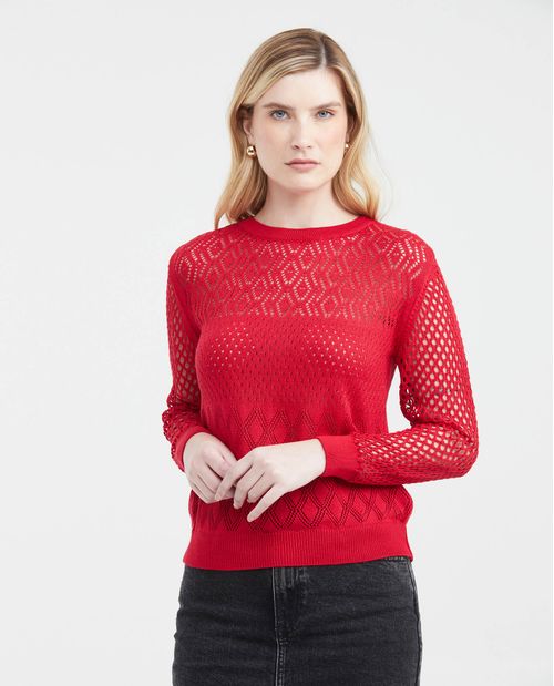 Camiseta Tejida Manga Larga para Mujer