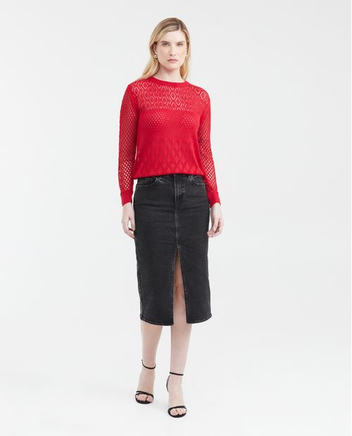 Camiseta Tejida Manga Larga para Mujer