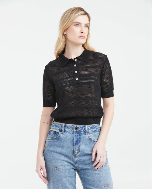 Camiseta Polo Tejida para Mujer