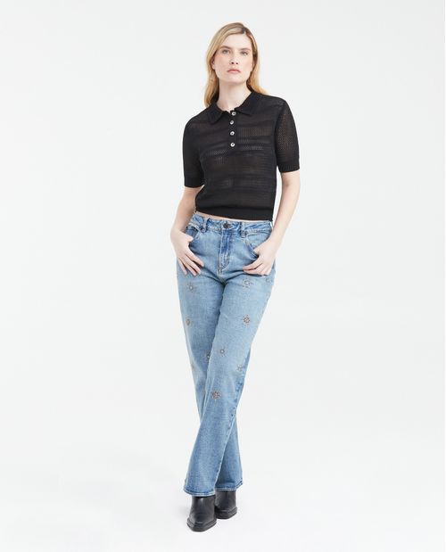 Camiseta Polo Tejida para Mujer