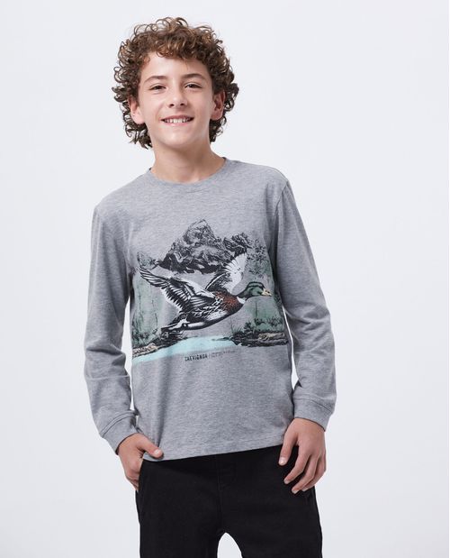 Camiseta Estampada en Algodón para Niño