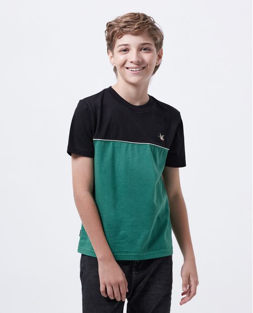 Camiseta de Bloques de Color en Algodón para Niño