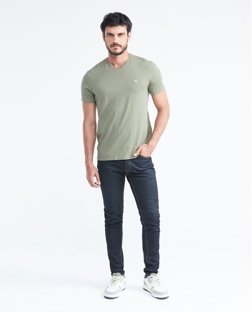 Camiseta Básica Slim fit Cuello en V en Algodón para Hombre
