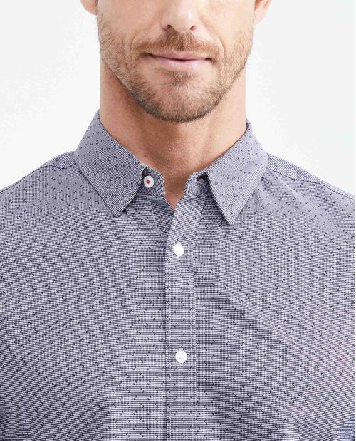 Camisa Premium Manga Larga con Estampado Mini Print para Hombre