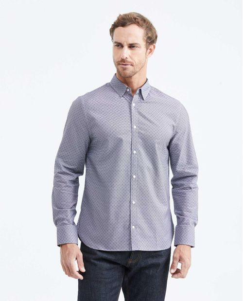 Camisa Premium Manga Larga con Estampado Mini Print para Hombre