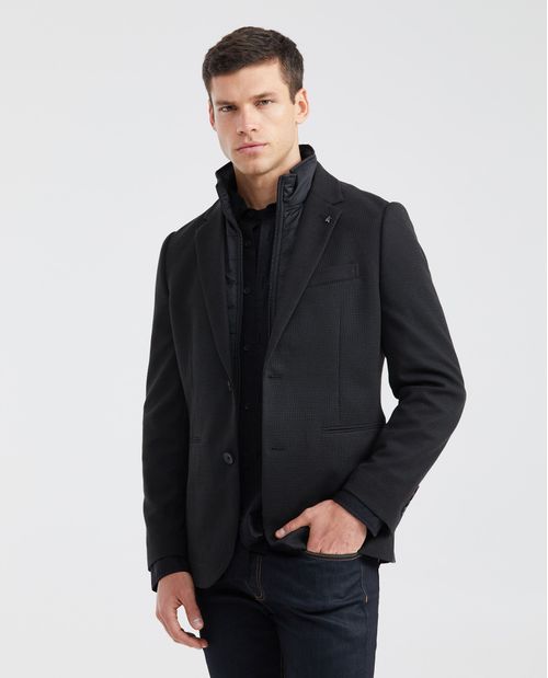 Blazer Simulación Doble Prenda para Hombre