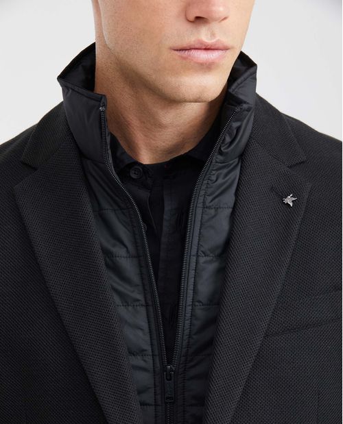 Blazer Simulación Doble Prenda para Hombre