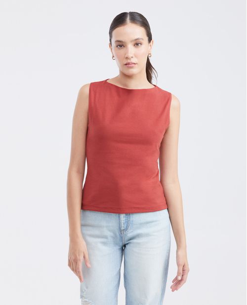 Camiseta con Escote Almendrado para Mujer