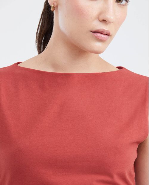 Camiseta con Escote Almendrado para Mujer